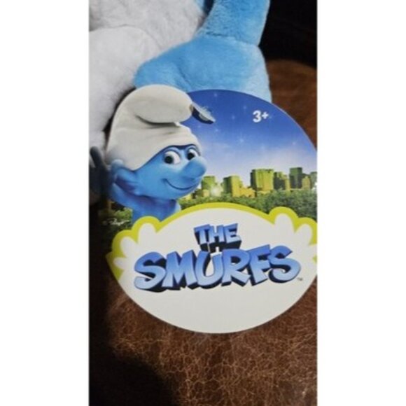 Grouchy Smurfs Plush Doll 10" White Hat Big Feet Sewn Eyes Stuffed Toy 2011 - Picture 2 of 8